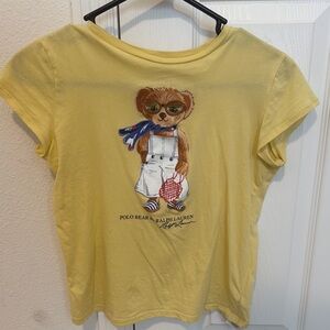Ralph Lauren Yellow Polo Bear Girls' Tee